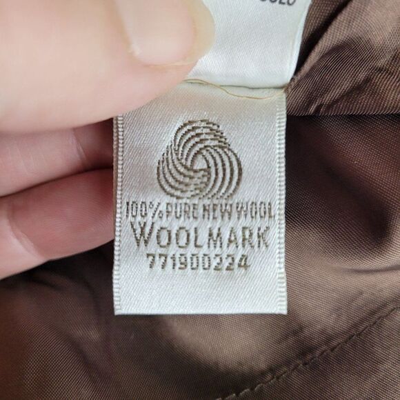 Vintage 80s Casual Corner Skirt Wool Houndstooth Plaid Tea Length Tan 10 Western - Picture 12 of 15